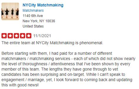 nyc matchmaking reviews
